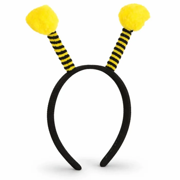 BUĞZ Sarı Siyah Arı Antenli Taç - Çocuk Arı Tacı Mega Ponponlu