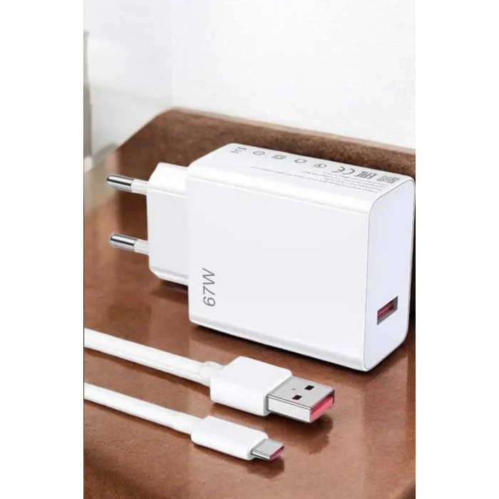 BUĞZ Şarj Aleti 67W Hızlı Şarj Turbo Type-C Uyumlu Şarj Adaptörü Kablosu - BUĞZ