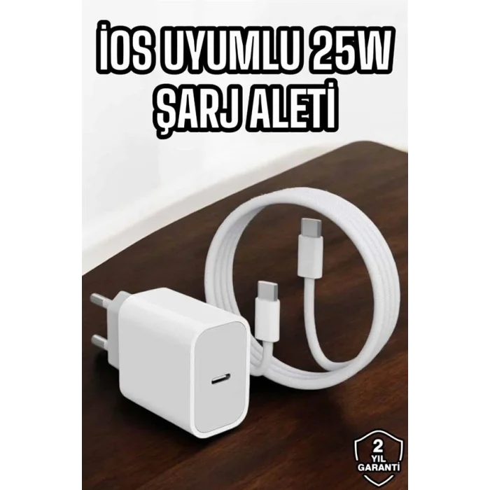 BUĞZ Şarj Aleti İOS 15/15 Pro Max Uyumlu Şarj Adaptörü ve Kablosu