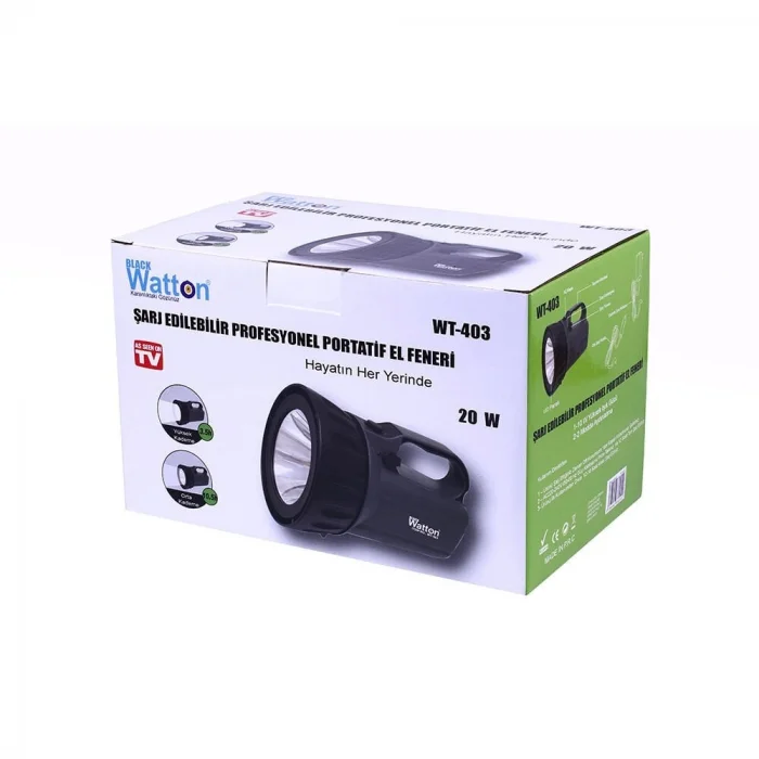 BUĞZ Şarj Edilebilir Profesyonel Portatif EL Feneri Wt-403