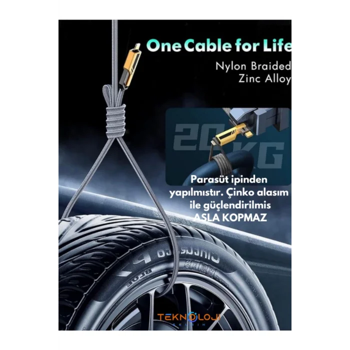  Şarj Kablosu 27W ve 65W Hızlı Şarj Type-C Iphone Hepsi İle Uyumlu Paraşüt İpinden Kopmaz Kablo