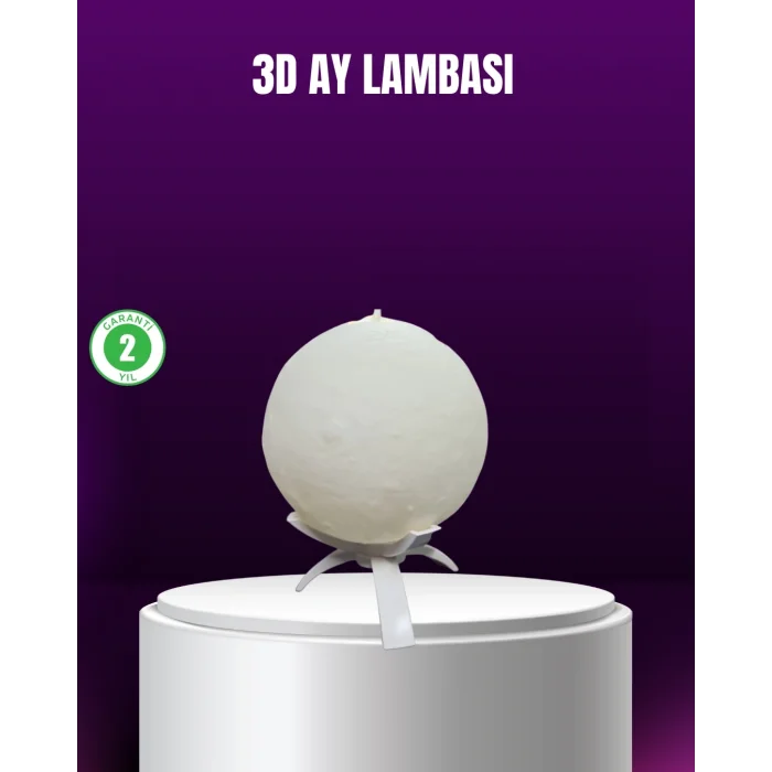BUĞZ Şarjlı 3D Baskılı 16 Renk Ay Lambası  Stand