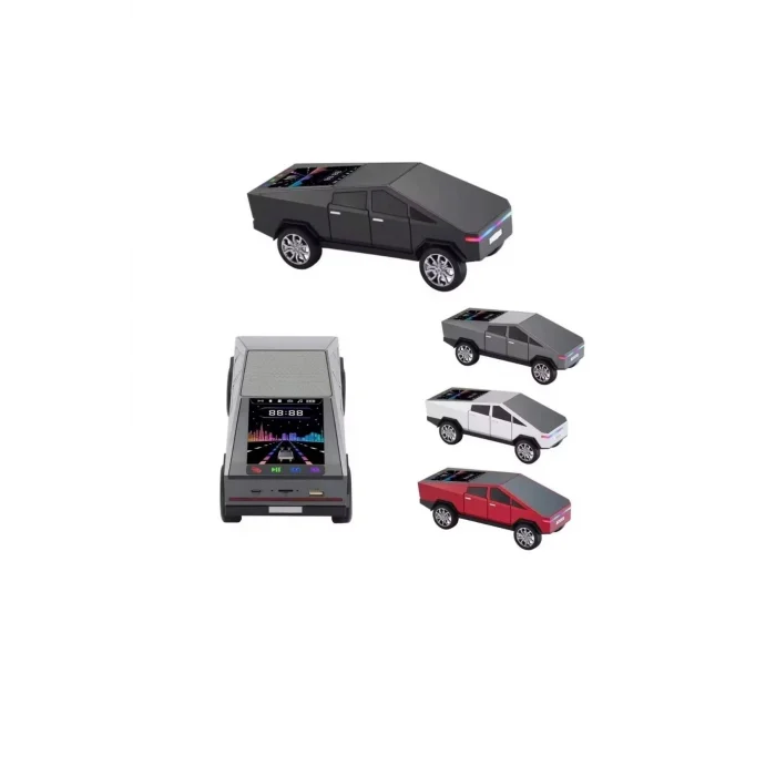 BUĞZ Şarjlı araba tasarımlı siyah Bluetooth hoparlör 15W FM radyo SD kart USB destekli