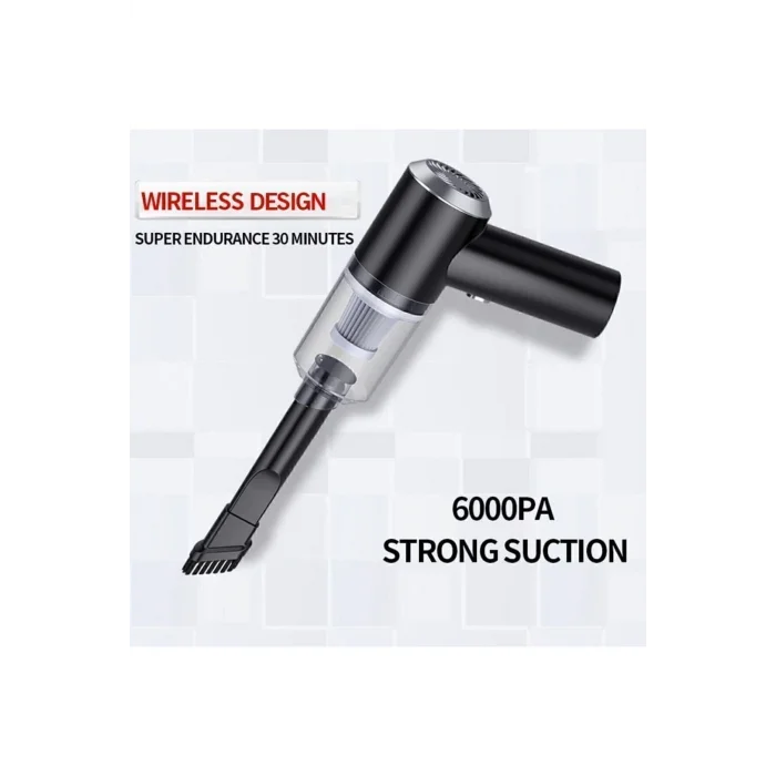 BUĞZ Şarjlı araç içi süpürge siyah 0-250 watt 81-90 dba 2 yıl garantili 1-2 saat kullanım