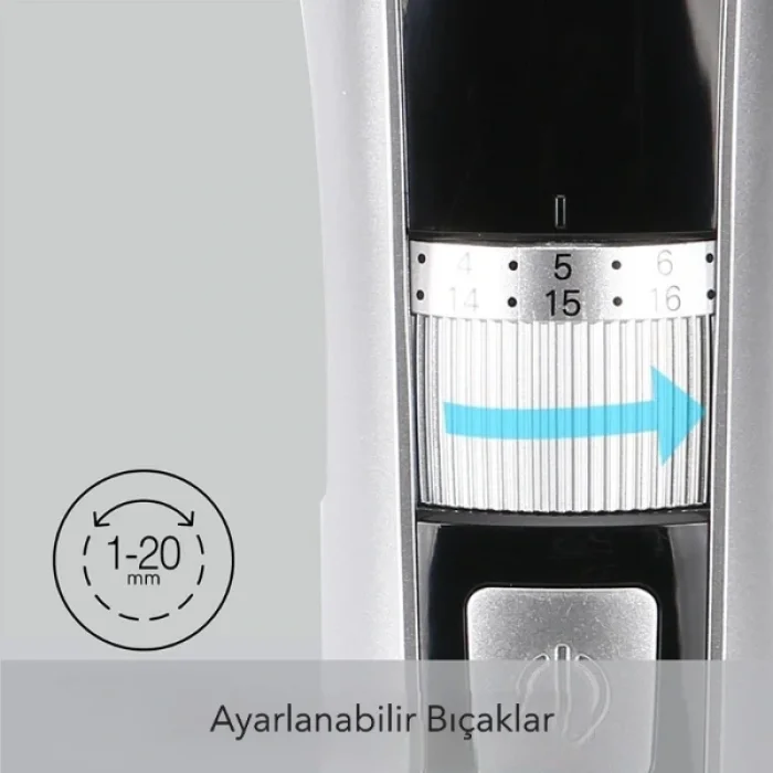 BUĞZ Şarjlı Ayarlanabilir Başlıklı Saç Sakal Traş Makinesi