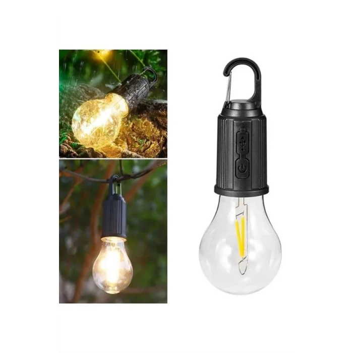 BUĞZ Şarjlı Aydınlatma Ampul Tasarımlı Ambians Işık Askılı Kamp Lambası