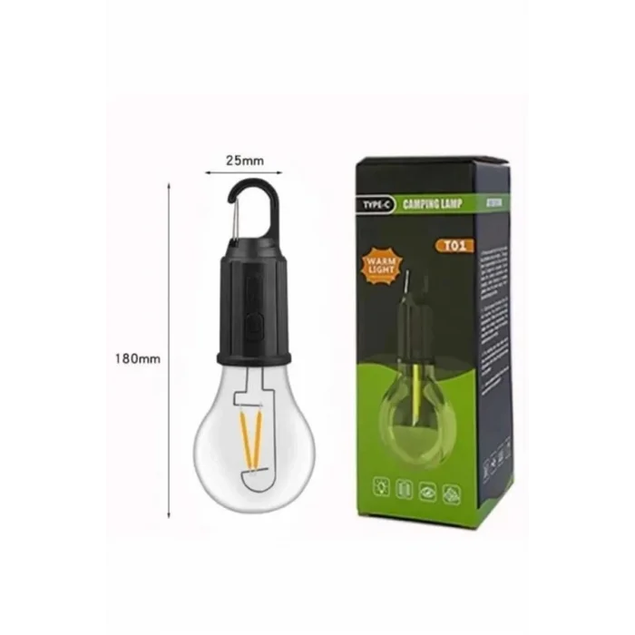 BUĞZ Şarjlı Aydınlatma Ampul Tasarımlı Ambians Işık Askılı Kamp Lambası