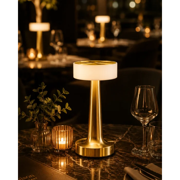 BUĞZ Şarjlı Gold Mantar Masa Lambası Dimmer Ayarlı Kablosuz LED Lamba