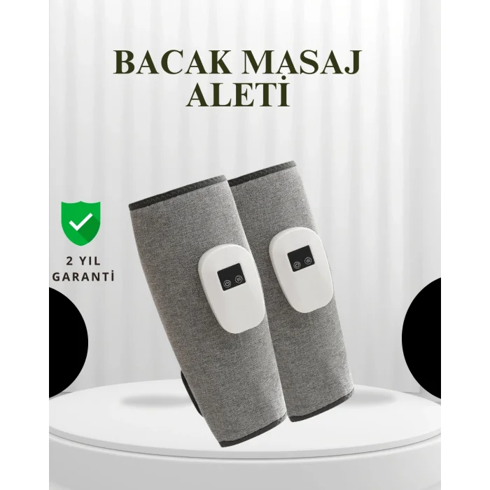 BUĞZ Şarjlı Isıtmalı Baldır Masaj Aleti – 3 Hava Basınçlı, Titreşimli ve Akıllı Zamanlayıcılı