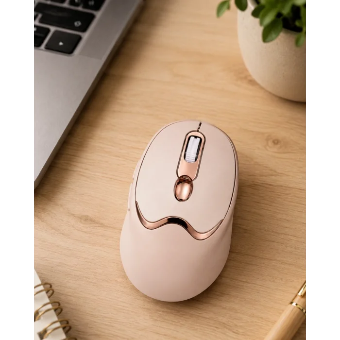 BUĞZ Şarjlı Kablosuz Mouse Sessiz Tıklama Bluetooth ve USB Destekli