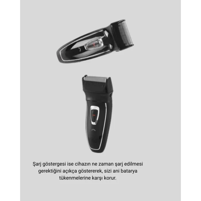 BUĞZ Şarjlı Kablosuz Tıraş Makinesi Çift Başlık Kuru Tıraş Ergonomik Taşınabilir
