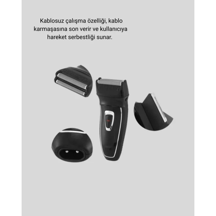 BUĞZ Şarjlı Kablosuz Tıraş Makinesi Çift Başlık Kuru Tıraş Ergonomik Taşınabilir - Lisinya
