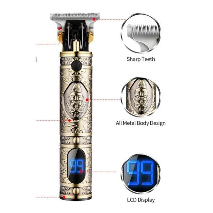 BUĞZ Şarjlı kuru saç sakal vücut tıraş makinesi metalik renk 3-5 başlıklı lcd ekranlı