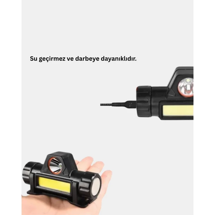 BUĞZ Şarjlı LED Kafa Feneri – Çift Fonksiyonlu, 200LM Işık Gücü, IP44 Suya Dayanıklı - Lisinya