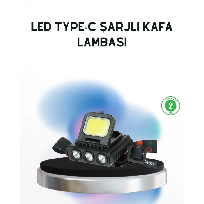 BUĞZ Şarjlı LED Kafa Lambası 800 Lumen COB XPE Ayarlanabilir Başlıklı