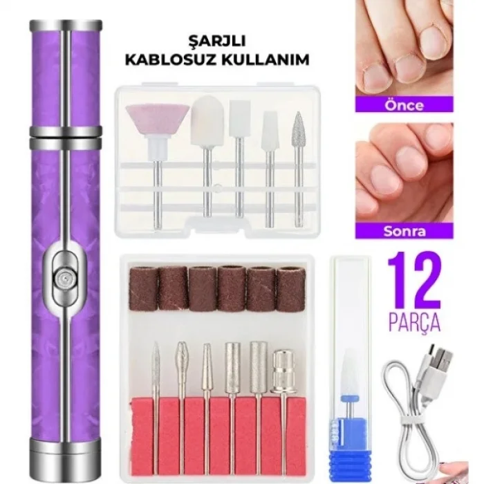 BUĞZ Şarjlı Manikür Pedikür Tırnak Bakım Seti