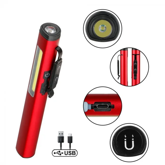 BUĞZ Şarjlı Mıknatıslı Çalışma Lambası Cep Feneri WT-307-S