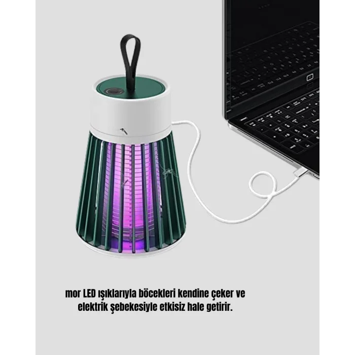 BUĞZ Şarjlı Mor Işıklı Sivrisinek Öldürücü Lamba – Sessiz ve Kimyasal İçermez
