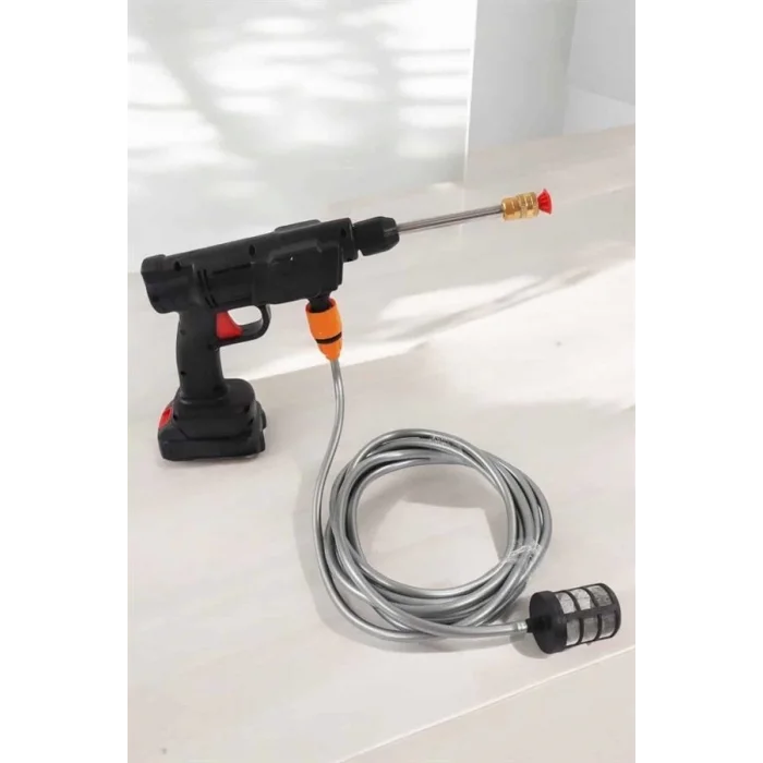  Şarjlı Oto Yıkama Tabancası Su Basınçlı Hazneli Bataryalı