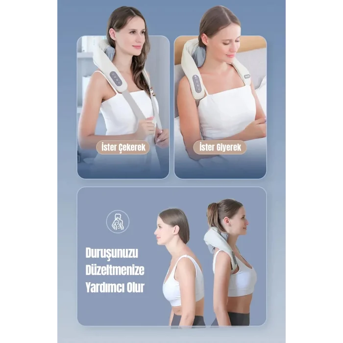 BUĞZ Şarjlı Ovmalı Isıtmalı Masaj Aleti Insan Eli Yoğurma Hissi