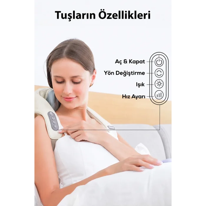 BUĞZ Şarjlı ovmalı masaj aleti boyun sırt ve bacak için insan eli hissi veren cihaz - Süpermarket