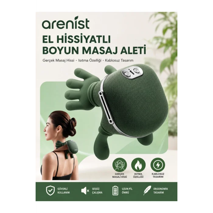 BUĞZ Şarjlı Parmak Hissi Masaj Cihazı Isıtmalı Boyun Sırt Omuz Bacak Kullanımı Rahat Model