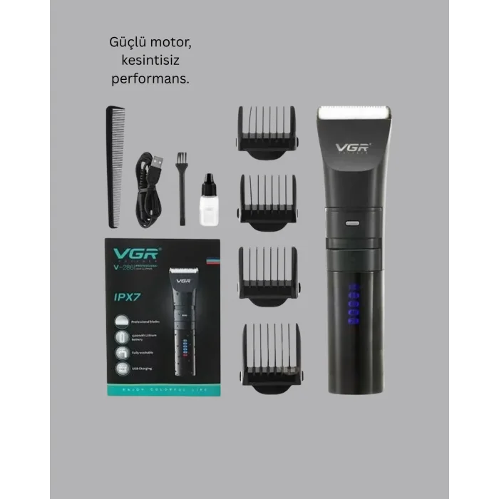 BUĞZ Şarjlı Saç Kesme Makinesi – 4 Taraklı, 2 Kademeli Güç Ayarı, Uzun Pil Ömrü - Lisinya