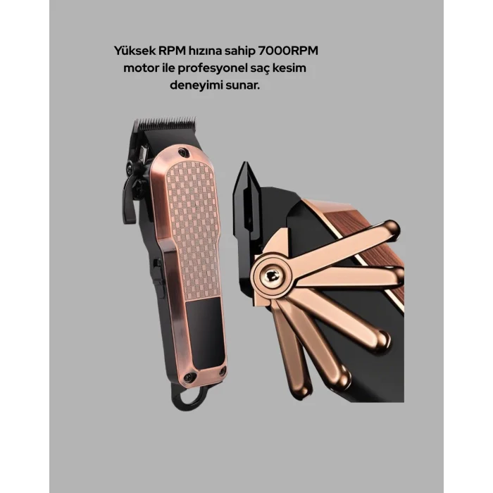 BUĞZ Şarjlı Saç Kesme Makinesi – Type-C Girişli, LCD Ekranlı ve Sessiz Motor - Lisinya