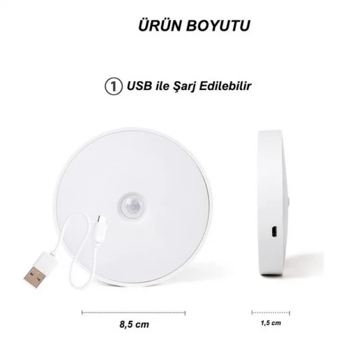 BUĞZ Şarjlı Sensörlü Gece Led Lambası Egonex