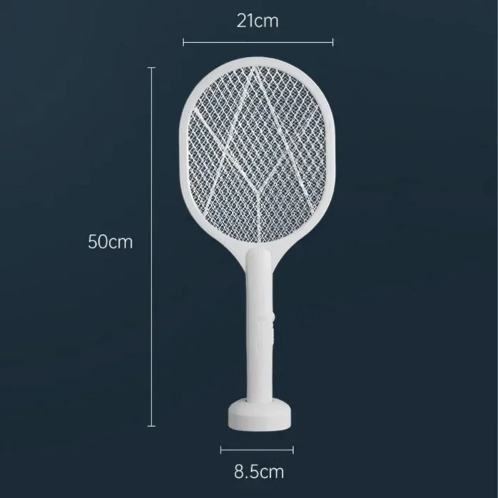 BUĞZ Şarjlı Sinek Öldürücü Masaüstü Standlı,mor Işık Sinek Kovucu Raket 5w