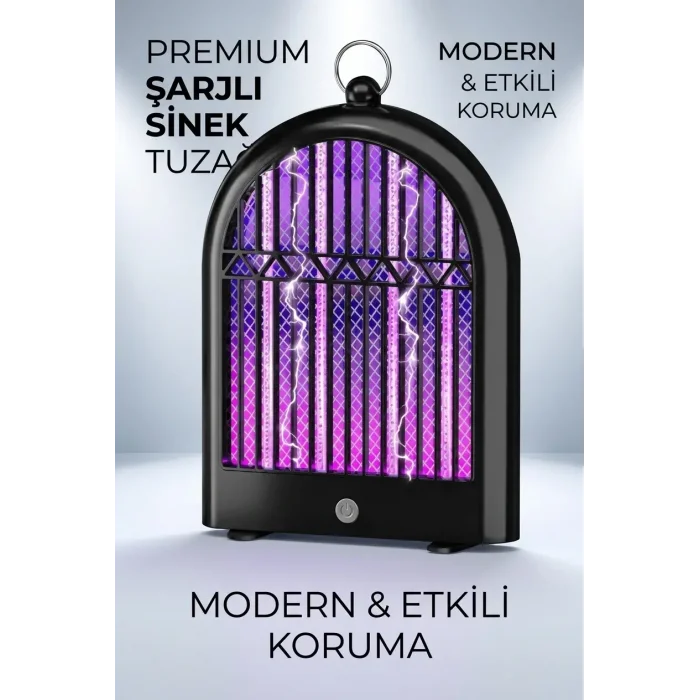 BUĞZ Şarjlı Sinek Savar Lamba Mor Işıklı Dekoratif Haşere Öldürücü Gece Lambası Modeli