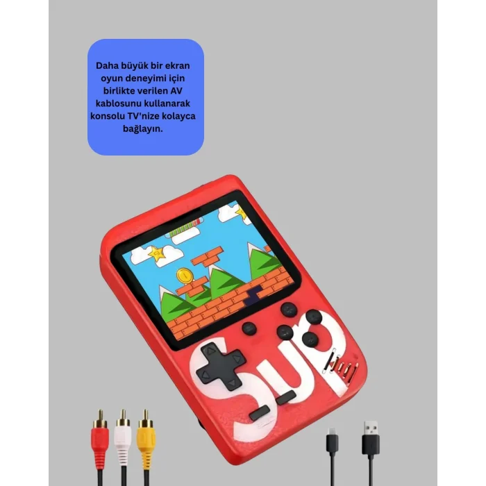 BUĞZ Şarjlı Taşınabilir El Oyun Konsolu 400 Oyun