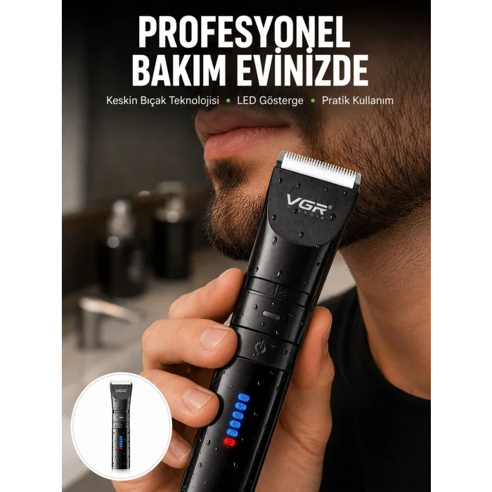 BUĞZ Şarjlı Tıraş Makinesi –Dijital Ekranlı, Hızlı Şarjlı, Profesyonel Kesim Seti Yeni Nesil