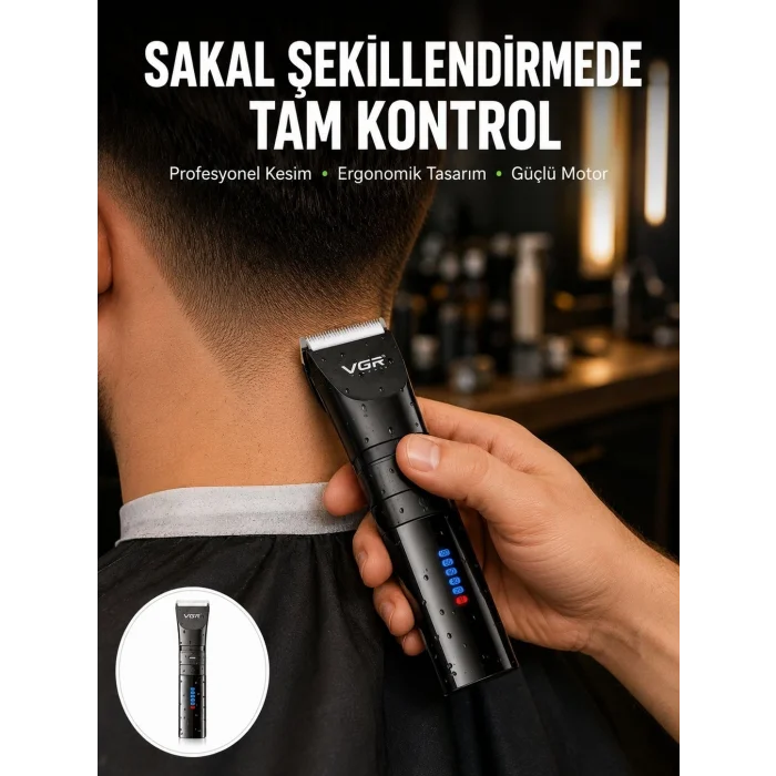 BUĞZ Şarjlı Tıraş Makinesi – Dijital Ekranlı, IPX7 Su Geçirmez, Titanyum Bıçaklı Yeni Nesil