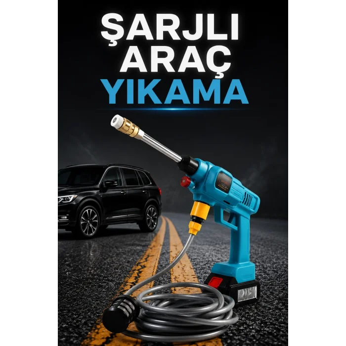 BUĞZ Şarjlı Ve Yüksek Basınçlı Oto Yıkama Makinesi Ve Sulama Tabancası Bahçe Yıkama Makinesi