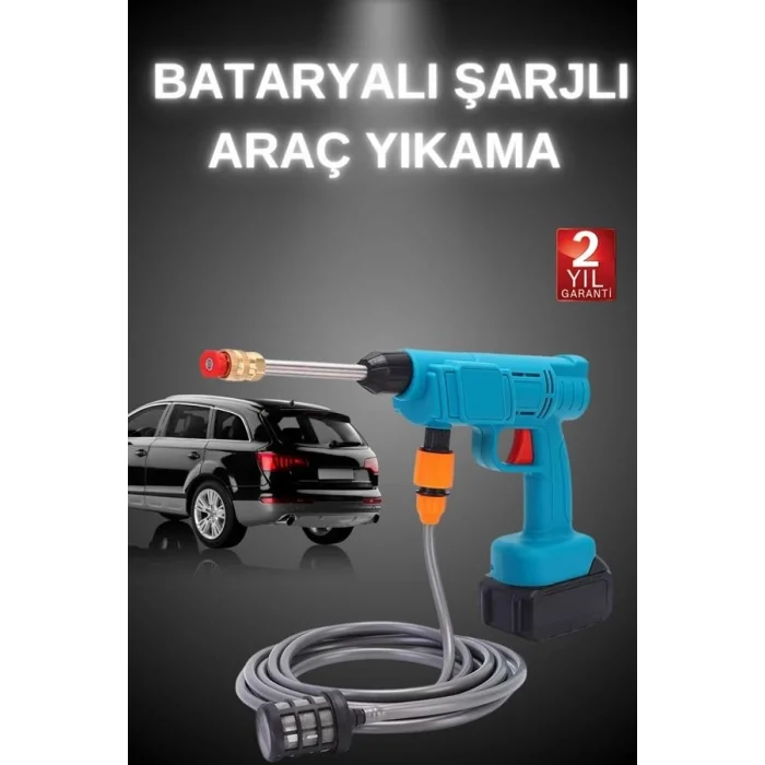 BUĞZ Şarjlı Ve Yüksek Basınçlı Oto Yıkama Makinesi Ve Sulama Tabancası Bahçe Yıkama Makinesi