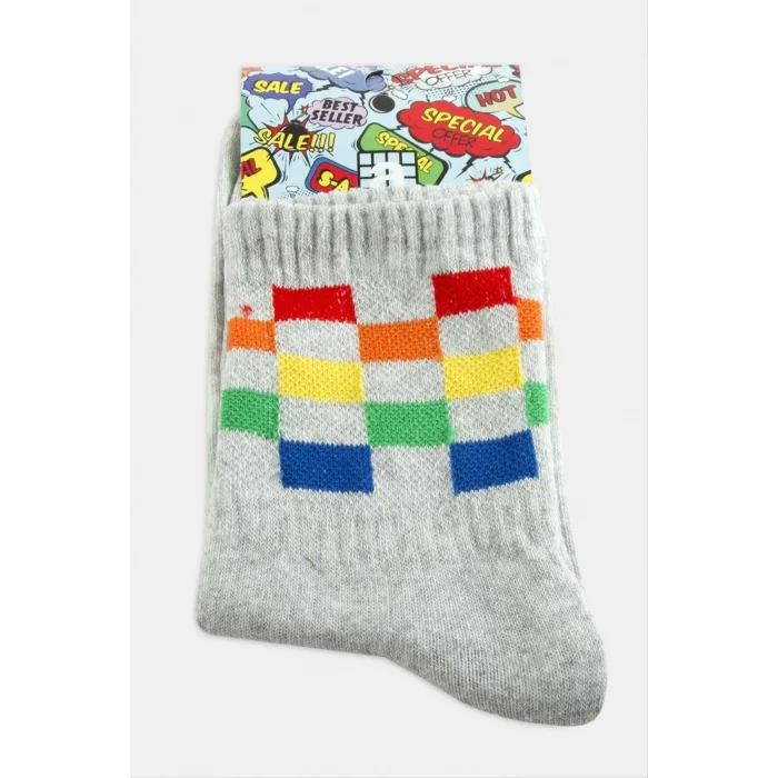  Satranç Desenli Kolej Çorap 8*28