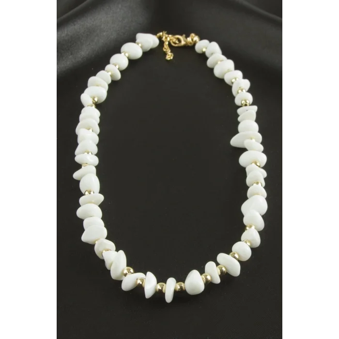 BUĞZ Sedef Kırık Doğaltaş Kolye