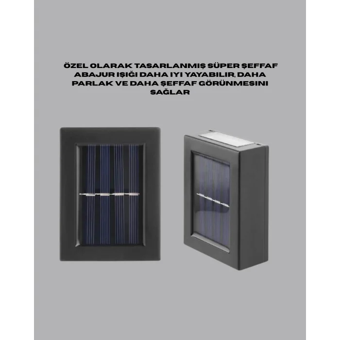 BUĞZ Şeffaf Abajurlu Duvar Tipi Solar Işık