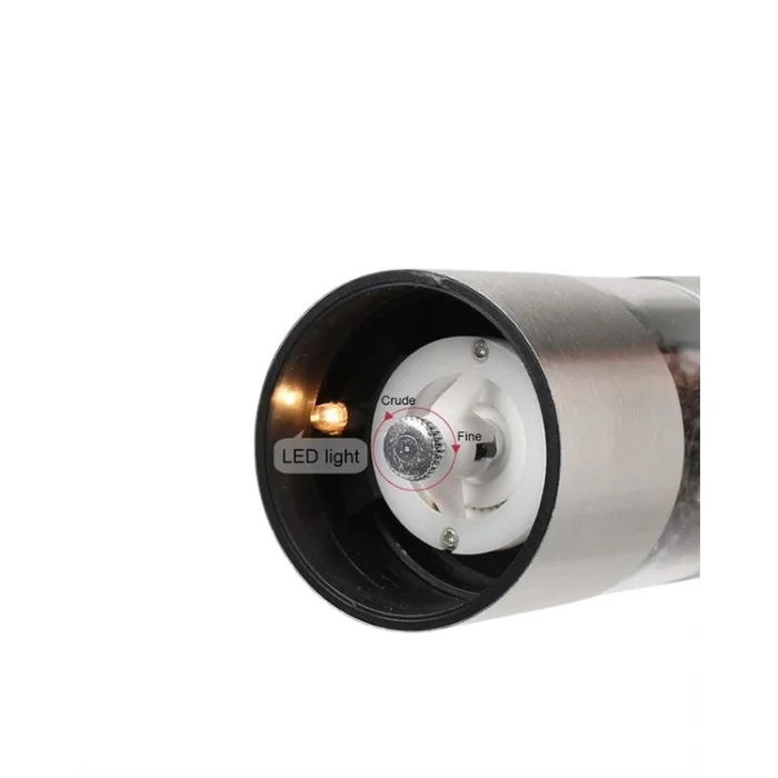 BUĞZ Şeffaf Hazneli Elektrikli Tuz Karabiber Öğütücü Pilli Taşınabilir Mutfak Aleti - BUĞZ