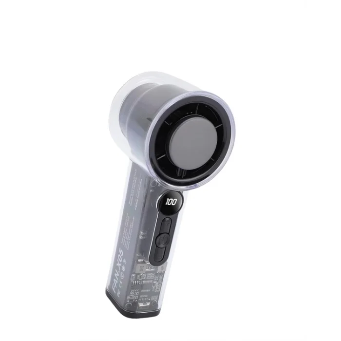  Şeffaf Kasa El Fanı | 5V 2A | 100 Kademeli Hava Akışı | Type-C Girişli