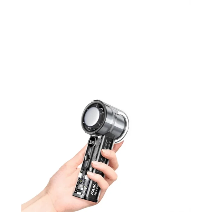  Şeffaf Kasa El Fanı | 5V 2A | 100 Kademeli Hava Akışı | Type-C Girişli