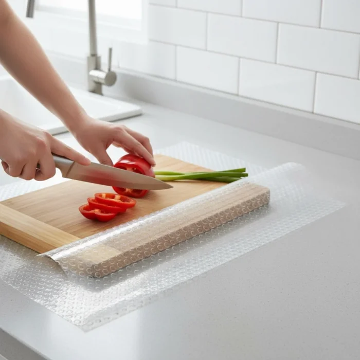 BUĞZ Şeffaf Kaydırmaz Dolap İçi Raflık Koruyucu Çekmece Örtüsü 45x300 cm PVC Eva