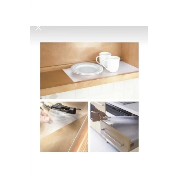  Şeffaf Kaydırmaz Raflık 45x300 Cm Dolap İçi, Çekmece ve Buzdolabı İçin Koruyucu EVA Pvc Örtü