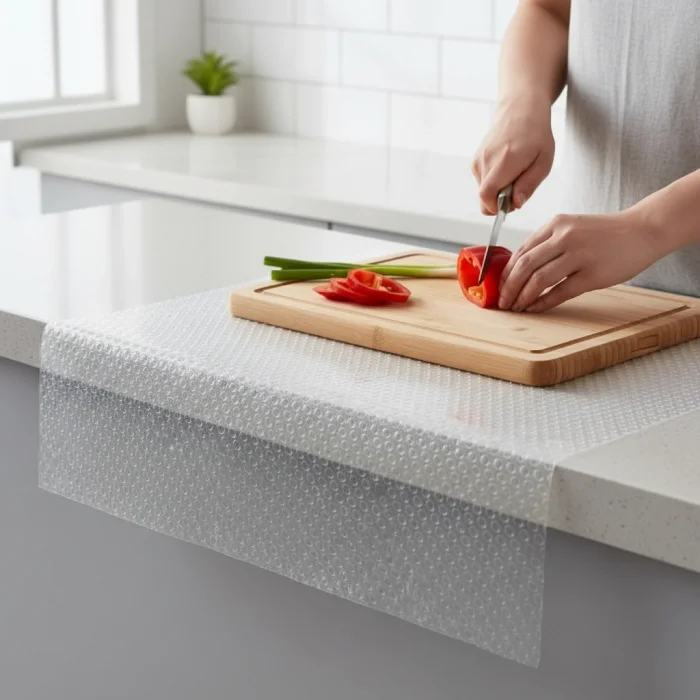 BUĞZ Şeffaf PVC Kaydırmaz Raflık Dolap İçi Çekmece Örtüsü 45x300 cm