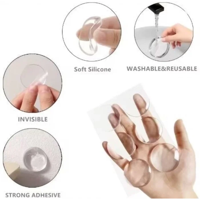 Şeffaf  Silikon Mobilya ve Kapı Durdurucu Darbe Pedi 6 lı