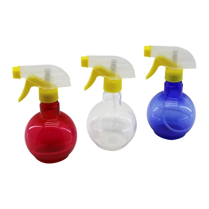 BUĞZ Şeffaf Tombul Boş Sprey Şişesi - 350 ml - Püskürtücü Başlık - Renkli