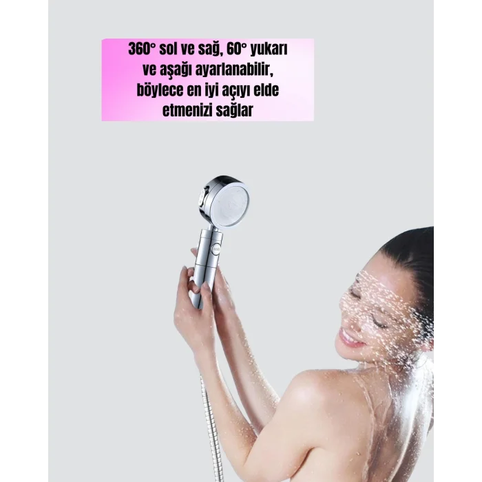  Şelale Sisi ve Masaj Özellikli Banyo Duş Başlığı