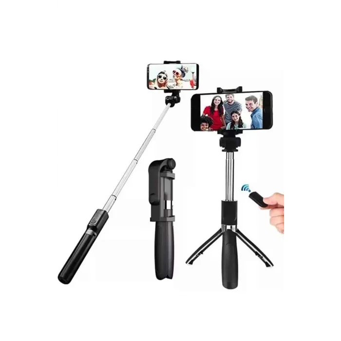 BUĞZ Selfie Çubuğu Tripod Bluetooth Kumandalı Selfie Çubuğu Telefon Tutucu