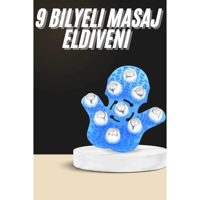 BUĞZ Selülit Giderici Masaj Eldiveni 9 Bilyeli Palm Masaj Eldiven Tam Vücut